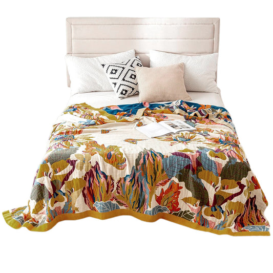 150cmx200cm Boho Throw Blanket with Double- Sided Printing for Bed Sofa Couch Chair