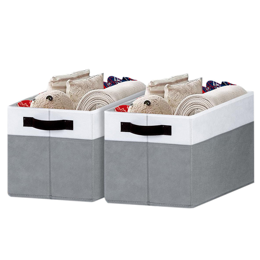 2Pcs Storage Baskets Bins for Shelves Organizing Toys Books Towels Clothes