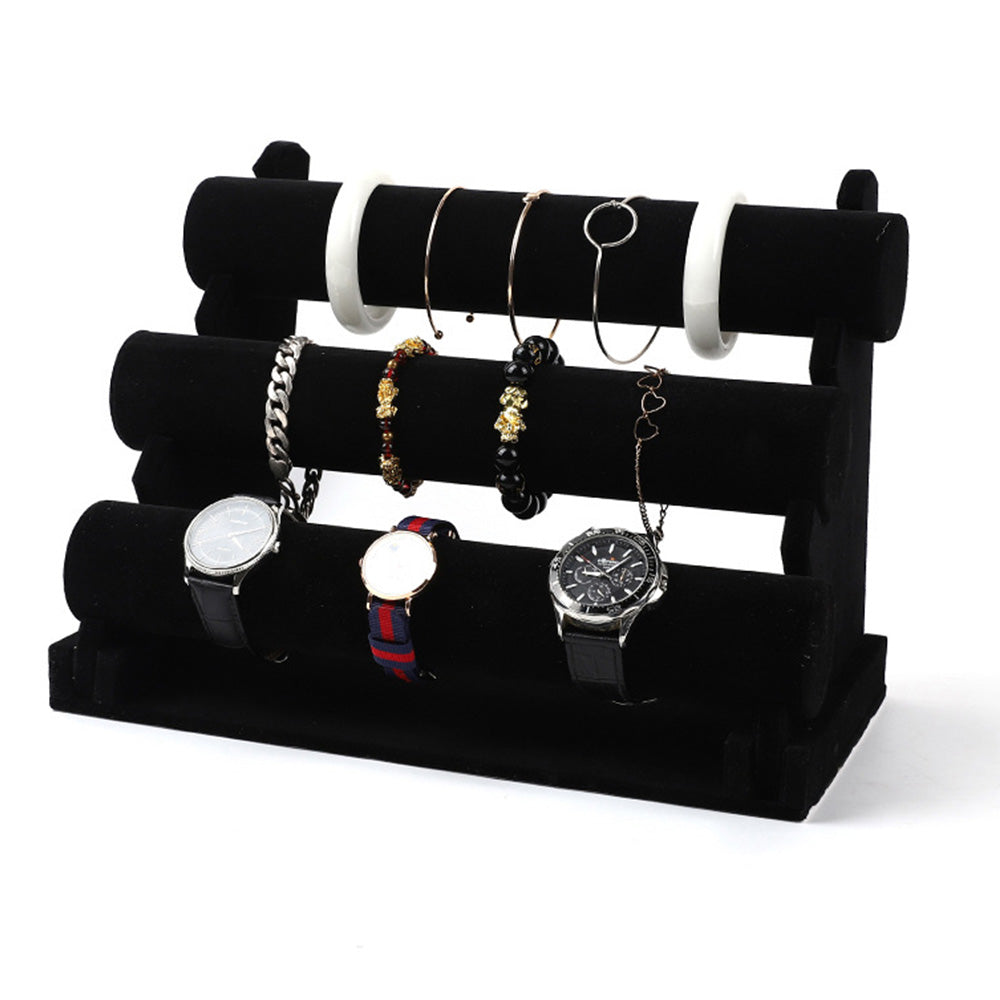 3 Tier Detachable Velvet Bracelet Display Stand for Jewelry Store Home Organizer