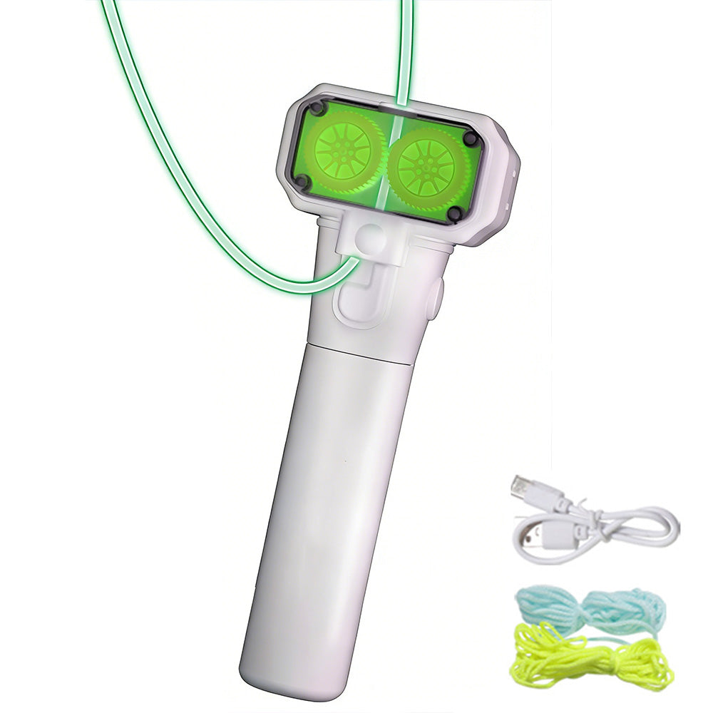 Handheld Double Wheel Rope Launcher Glow In the Dark Lasso Loop Fidget Toy