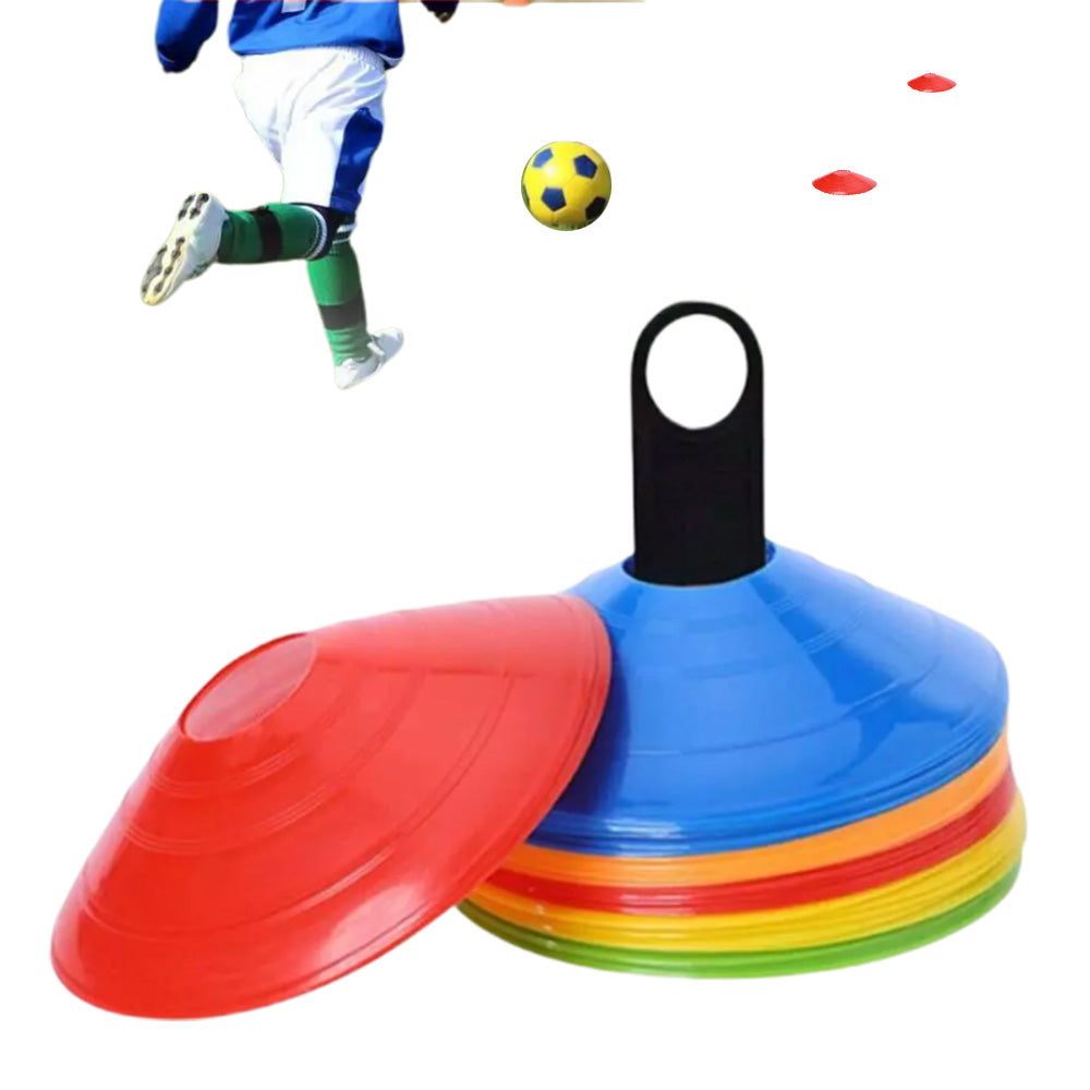 50pcs Soccer Cones With Portable Bags And Brackets Sports Training Discs Markers Cones