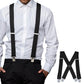 Mens X Back Elastic Suspenders with 4 Metal Clips Adjustable to 120cm