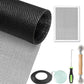 DIY Window Screen Repair Kit Fiberglass Mesh with Tools for Doors Patio Porch