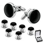 8 Pcs Men Tuxedo Cufflink and Shirt Stud Set for Weddings and Parties