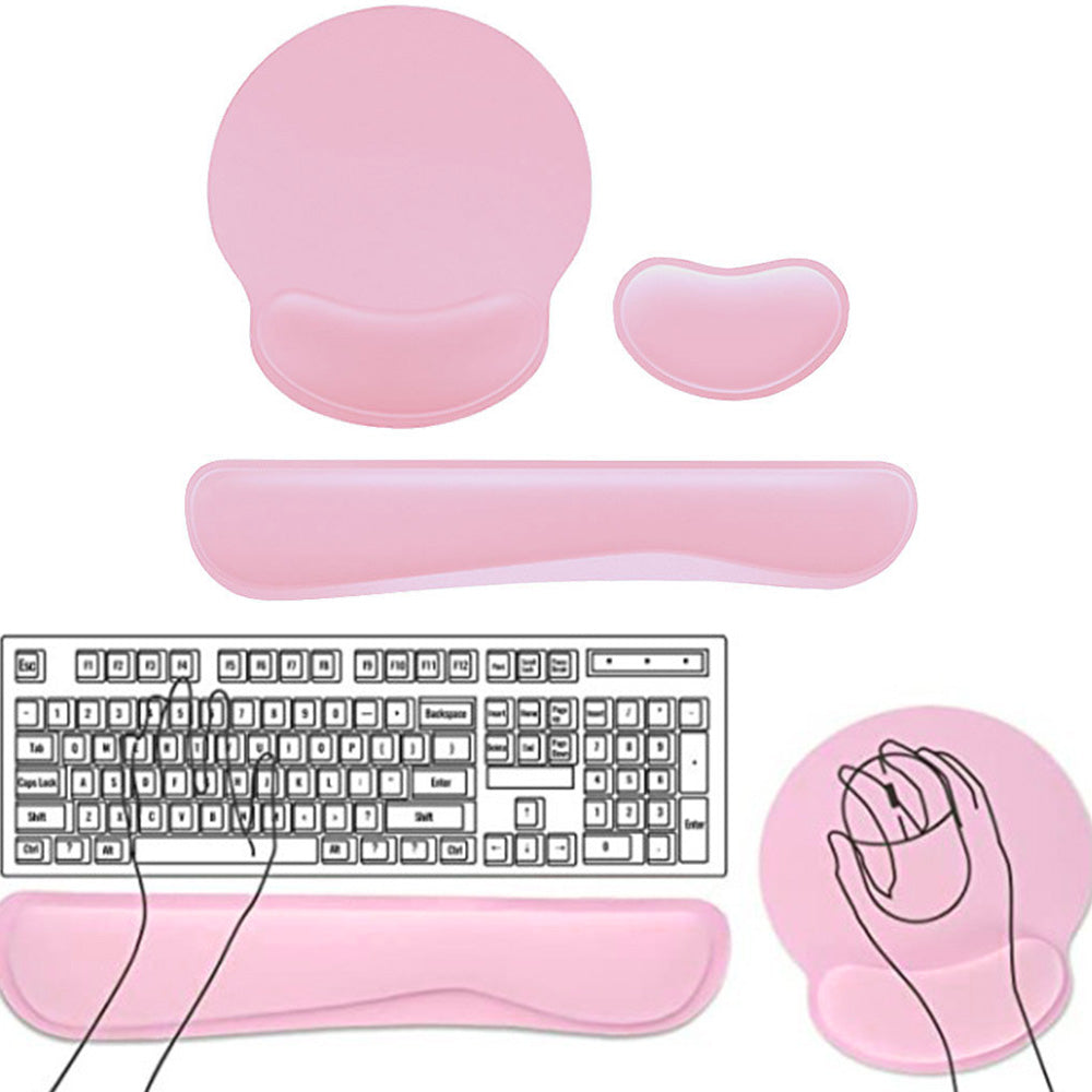 3Pcs Gaming Mouse Pad Mouse Pad with Wrist Rest Circle Curved Ergonomic Mousepad