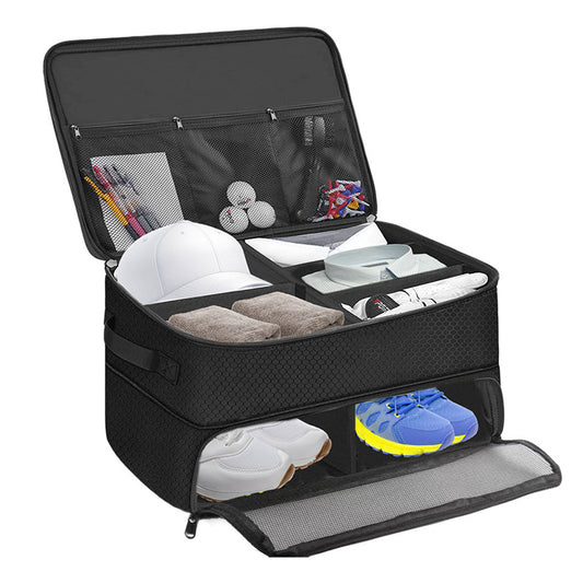 2 Layer Golf Trunk Organizer Car Golf Locker With Separate Ventilated Compartment