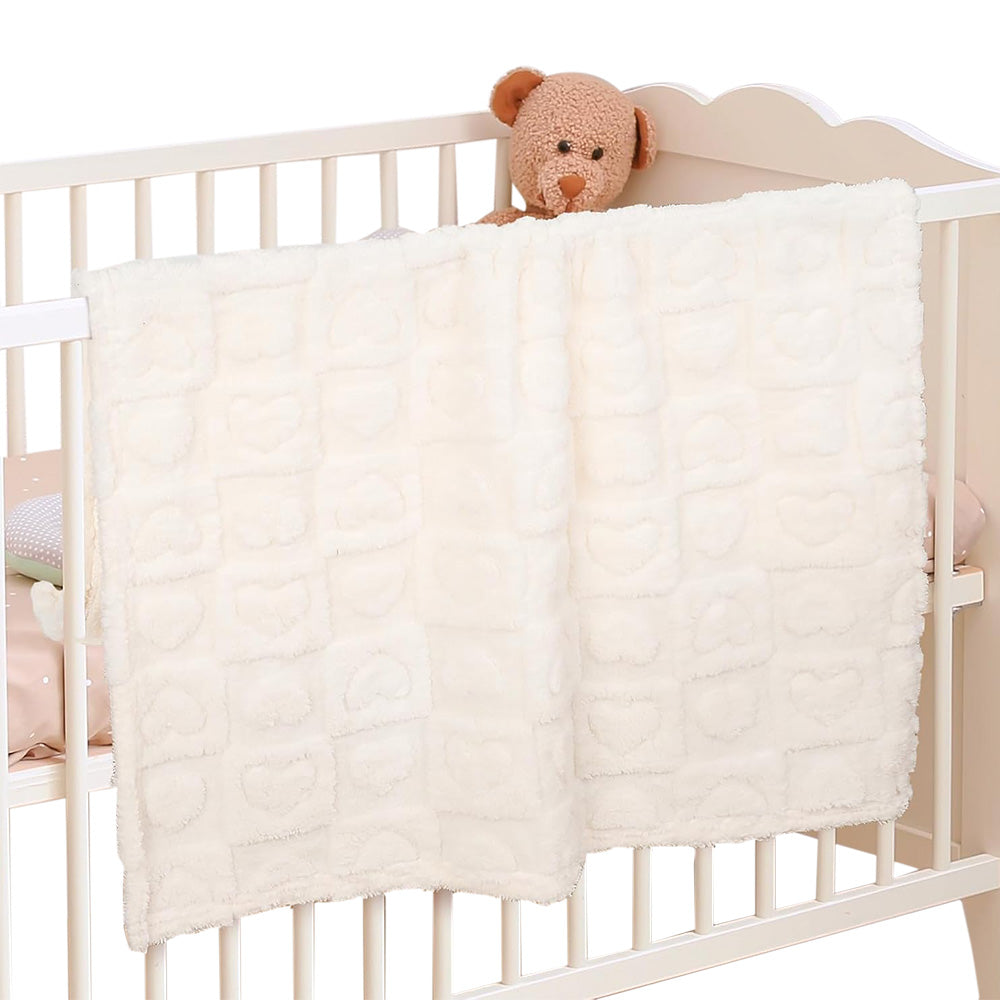 Heart Checkered Blanket Soft Polyester Blanket for Bed and Travel