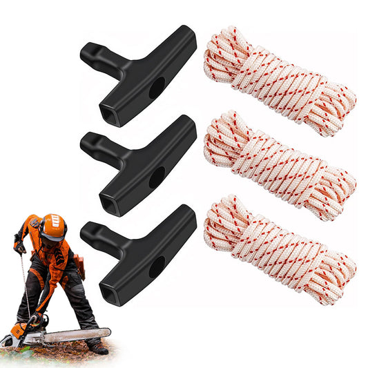 3pcs Starter Rope with Handle for Gas-Powered Equipment, 3m Length, High-Quality Replacement Set