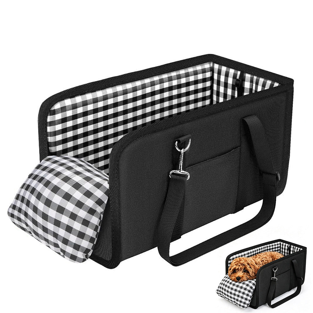Oxford Fabric Center Console Pet Vehicle Seat Carrier for Small Dogs Cats