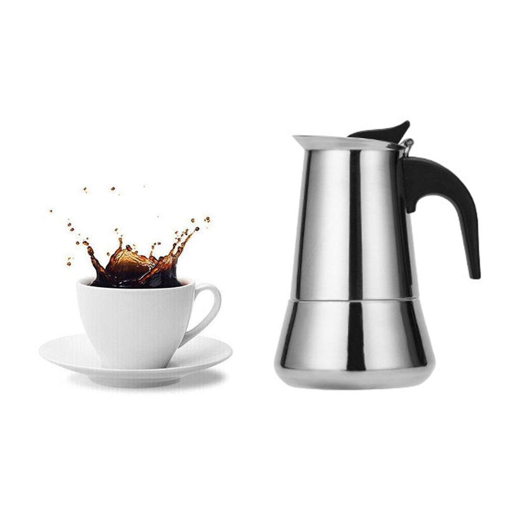 Coffee Maker Moka Percolator Espresso Latte Stainless Steel Pot