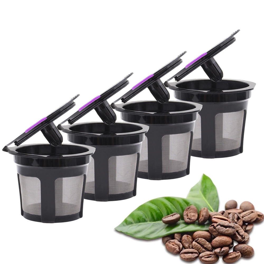 4 Pack Refillable Coffee Pods Compatible with Keurig K Cup Machines