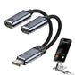 2-in-1 Audio Charger Splitter Type-C Male to USB Female with Type-C Female Charging 100W