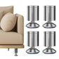 4 PCS Metal Furniture Legs Adjustable Stainless Steel Cabinet Feet for Bed Sofa Table