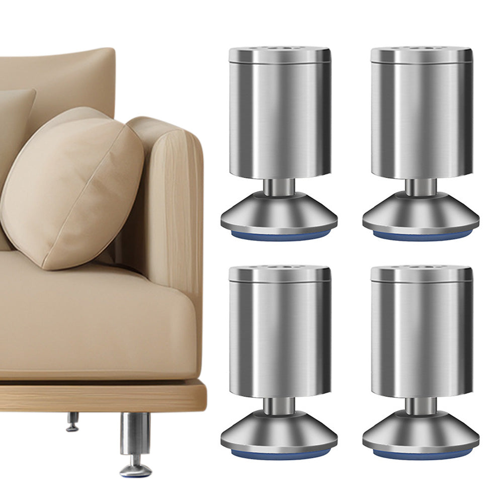 4 PCS Metal Furniture Legs Adjustable Stainless Steel Cabinet Feet for Bed Sofa Table