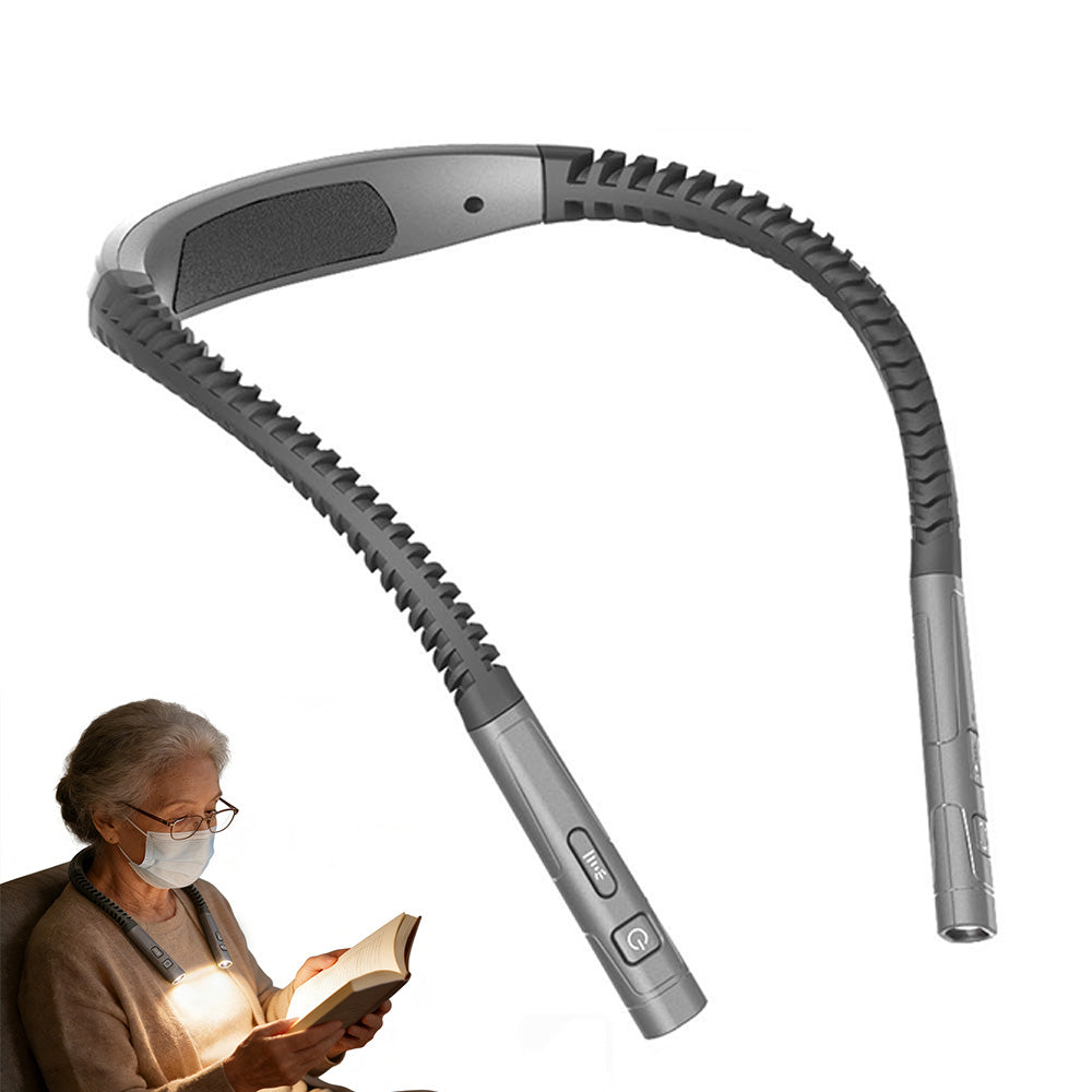 LED Book Light Adjustable Brightness Neck Reading Light for Knitting Repairing