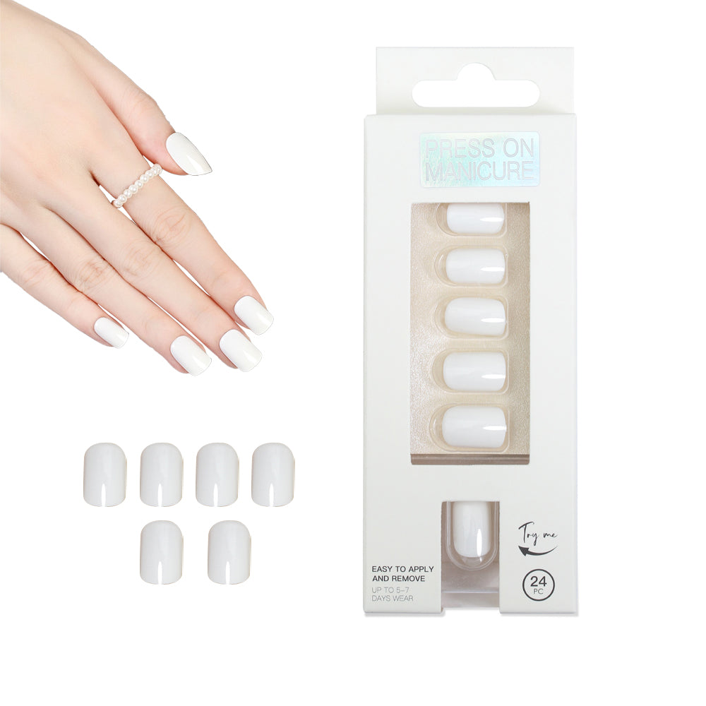 3Sets Reusable Solid Color Fake Nails Press On Manicure