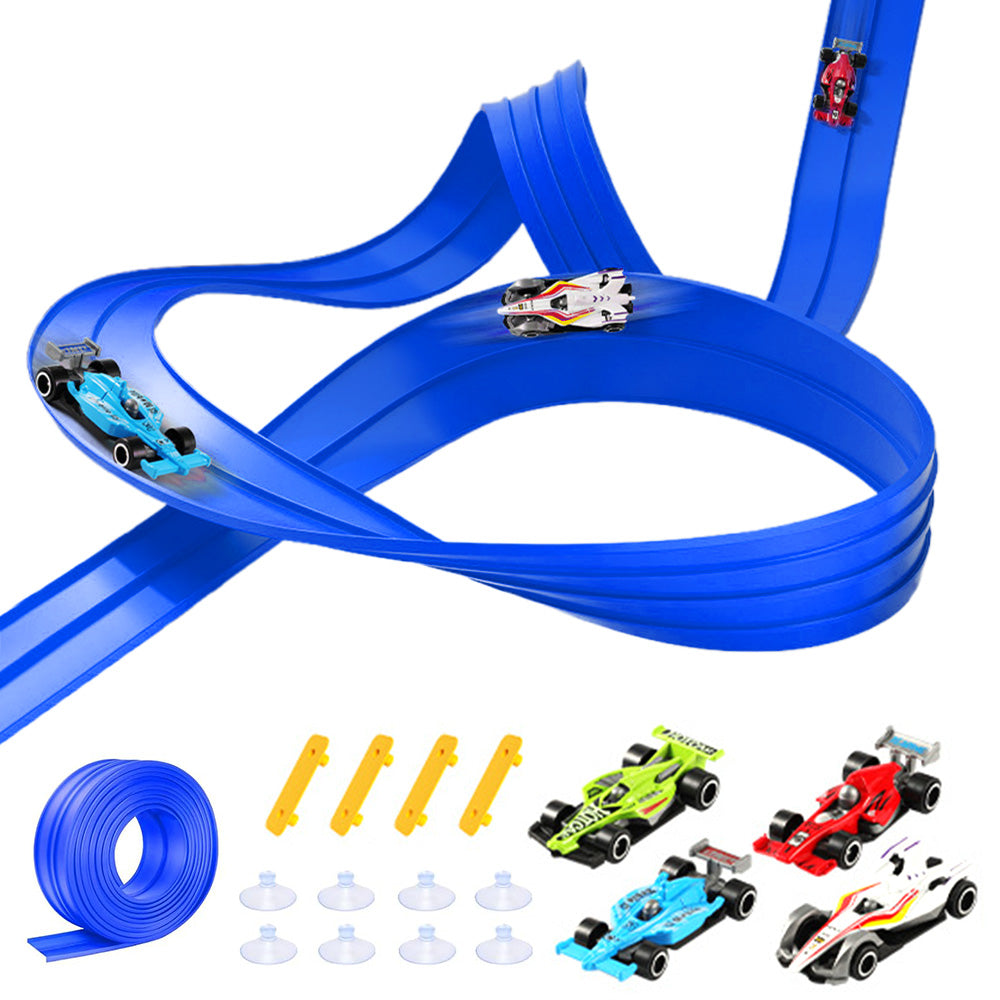 Car Racing Track Set Five Meter Race Track Dual Lane Gravity