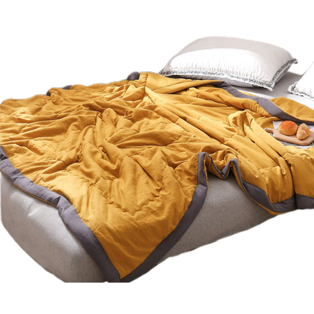 Washed Cotton Summer Quilt for Aircon Use-Red