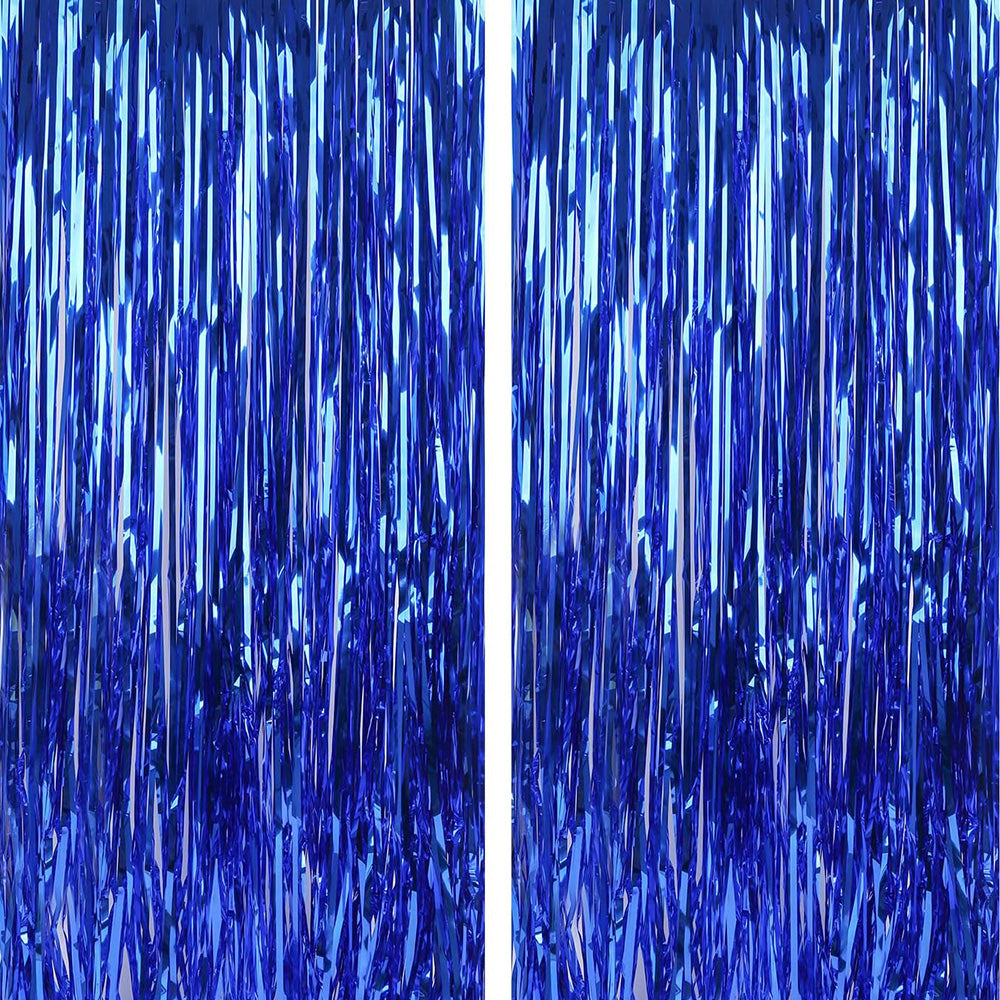 2Pcs 2m Metallic PET Foil Fringe Door Curtains for Party Backdrops