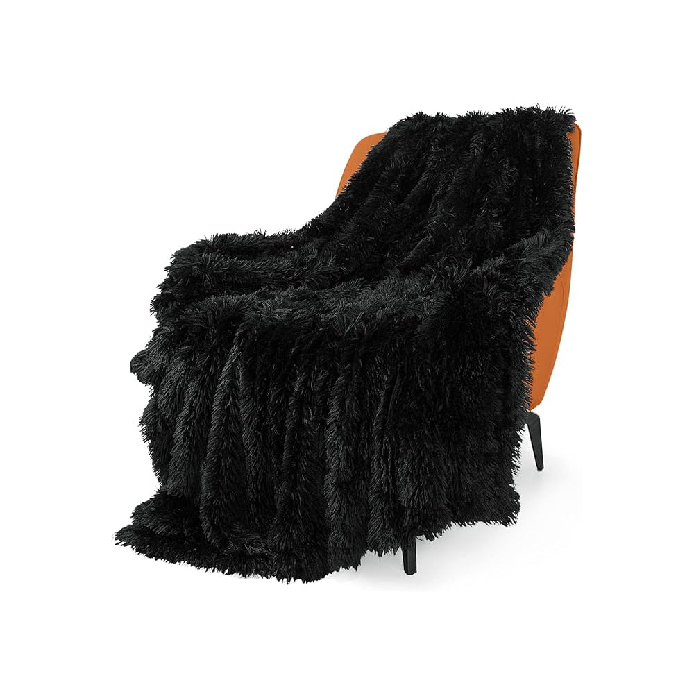 Solid Double-Sided Fuzzy Shaggy Blanket