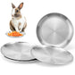 4Pcs Stainless Steel Pet Bowls Durable Shallow Pet Feeding Dishes for Cats Dogs-Silver