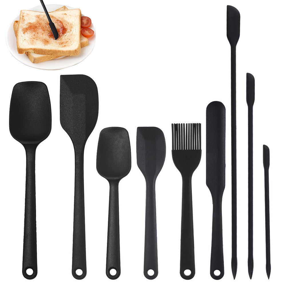 9PCS Silicone Spatula Set Non stick Spoon Utensil Baking Tools With Ergonomic Grip
