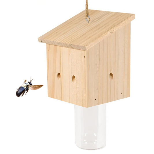 Wood Carpenter Bee Trap For Outside Cube Style Nature Hanging Carpenter Bee Traps