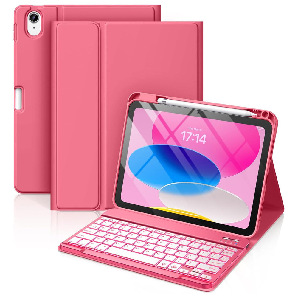 Bluetooth Keyboard Case for iPad 11th 10th Gen A16 Backlit Cover