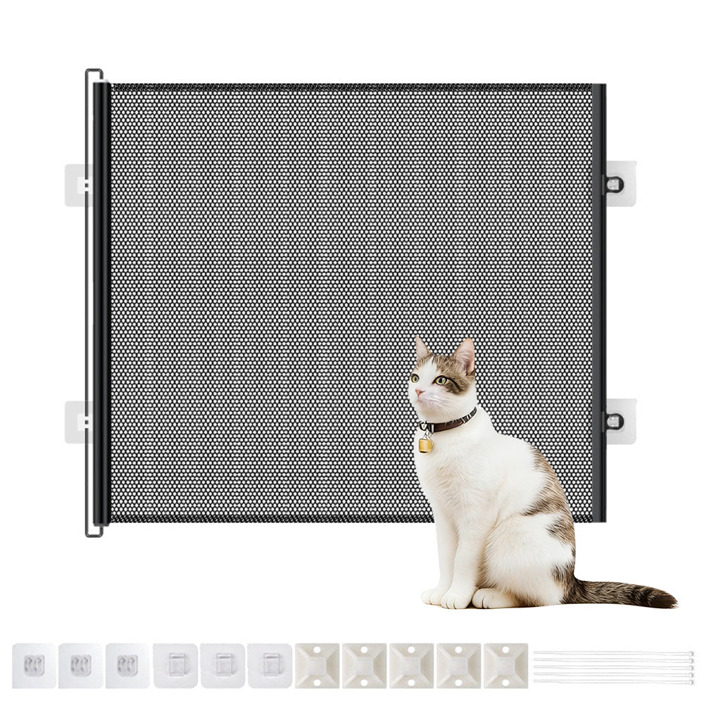 Retractable Mesh Pet Barrier Dog Gates Safety Fence For Stair Doorways Hallways