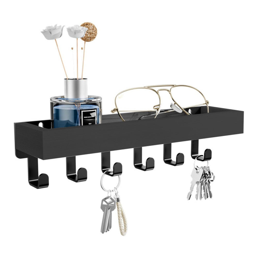 Wall Key Holder with Shelf Wooden Key Rack for Entryway Home