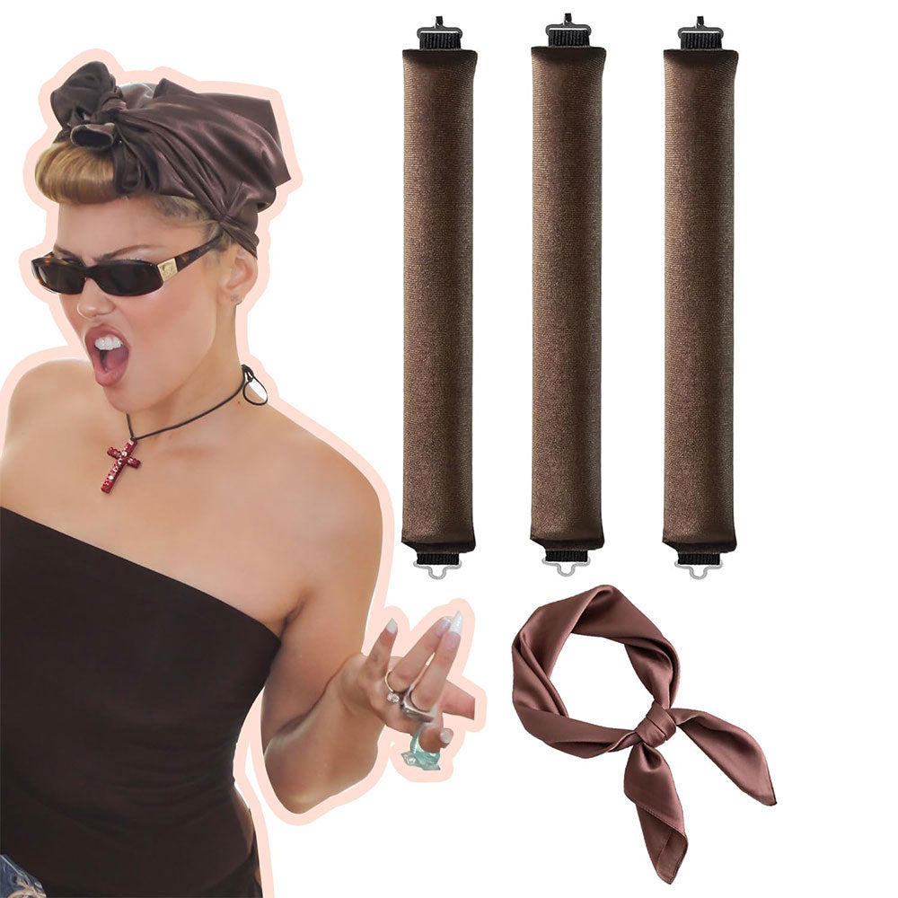 3Pcs Heatless Hair Curling Rod Headband No Heat Wave Hair Curlers Sleep Overnight Set