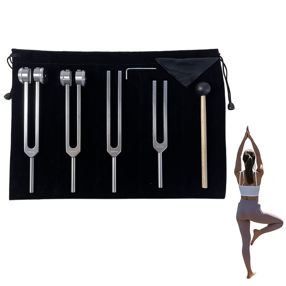 4Pcs Resonance Healing Tuning Fork Set Sensory Tool for Yoga Meditation