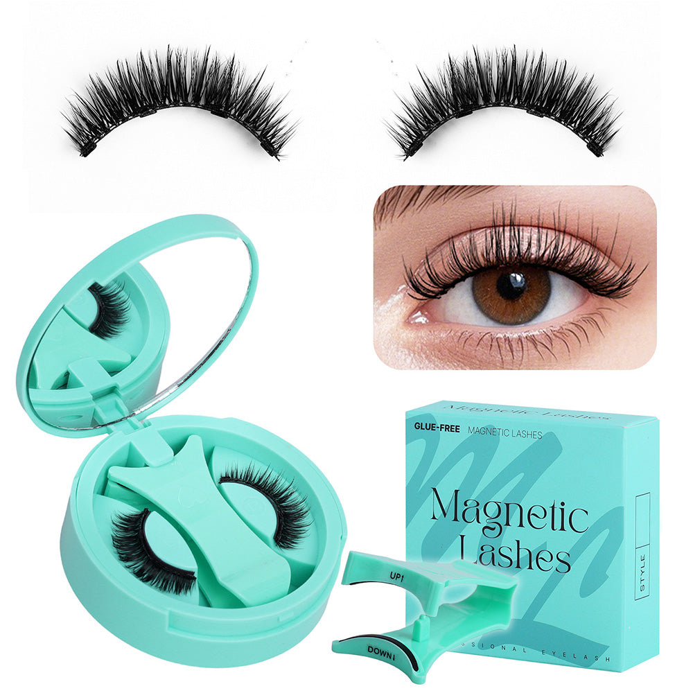 2XReusable Eyelashes Kit No Glue Needed Easy to Wear and Remove-Style 1