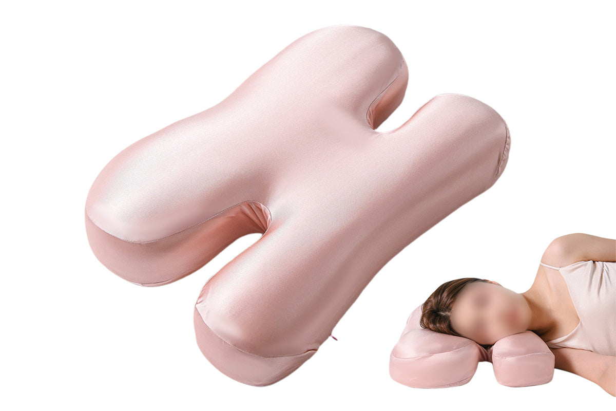 H-Shape Anti-Wrinkle Side Sleeper Pillow Satin Sleep Pillow