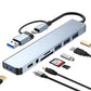 8 In 1 USB-C And USB-3.0 HUB Multiport Adapter Multifunction Splitter Docking Hub