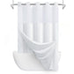 No Hook Shower Curtain with Snap-in Liner and See Through Top Window
