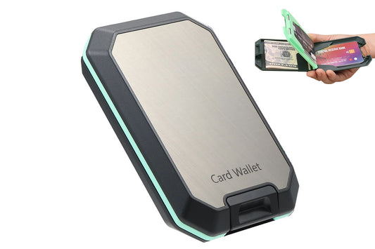 2Pcs RFID Blocking Card Wallet for 7 Cards Slim Metal Hard Shell Credit Cards Holder Card Protector