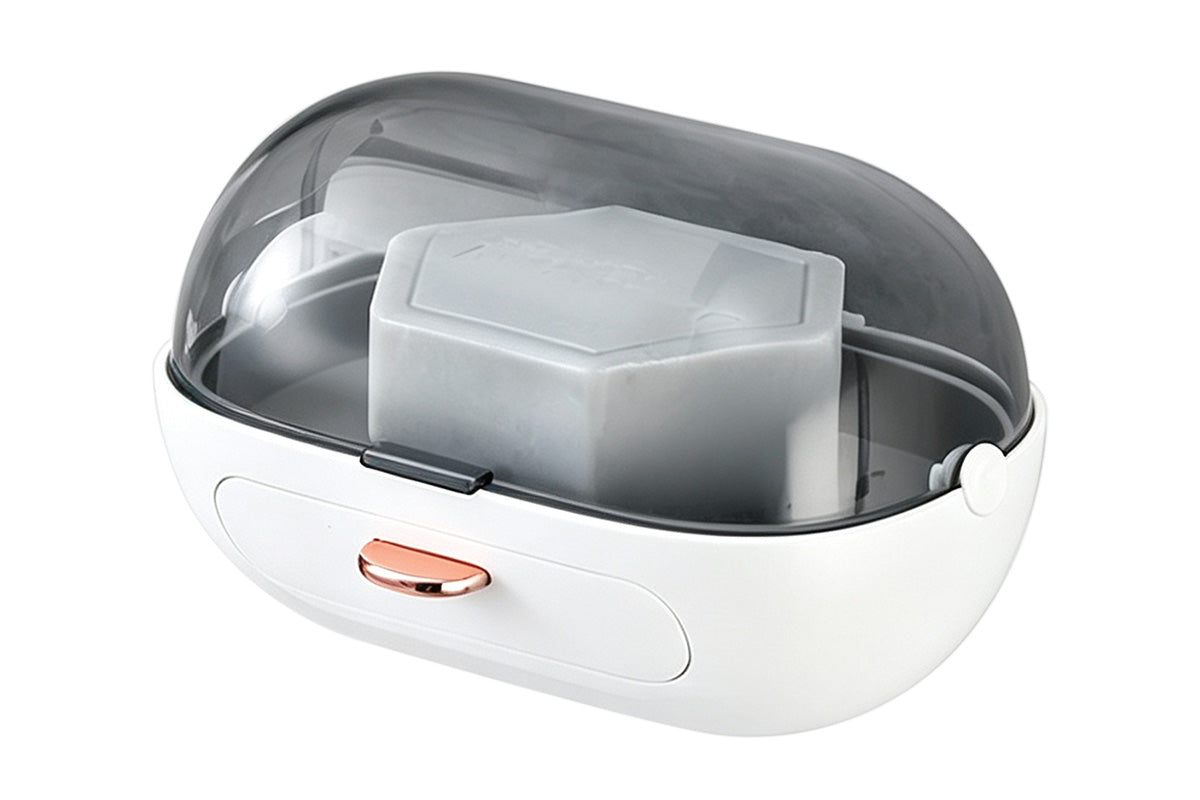 2pcs Soap Dish with Drip Tray Self-Adhesive Wall-Mounted Drain Tray Bar Soap Holder