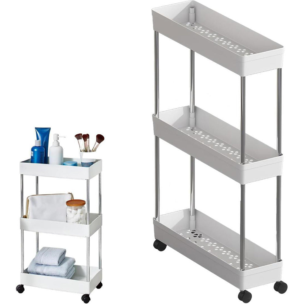 Slim Rolling Storage Cart Bathroom Shelves Organizer for Kitchen Laundry