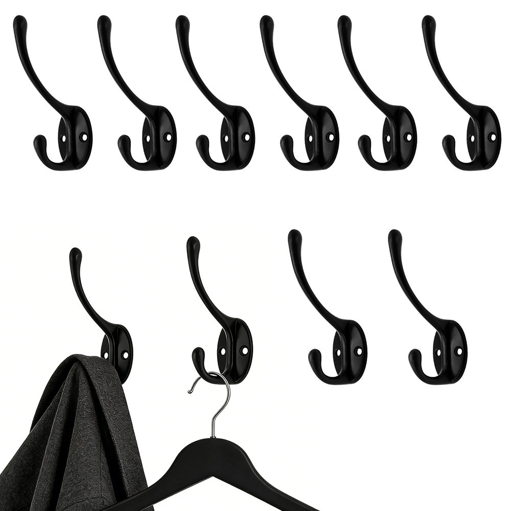 10Pcs Coat Hooks Wall Hooks Mounted Farmhouse Coat Hangers for Bags Caps Keys