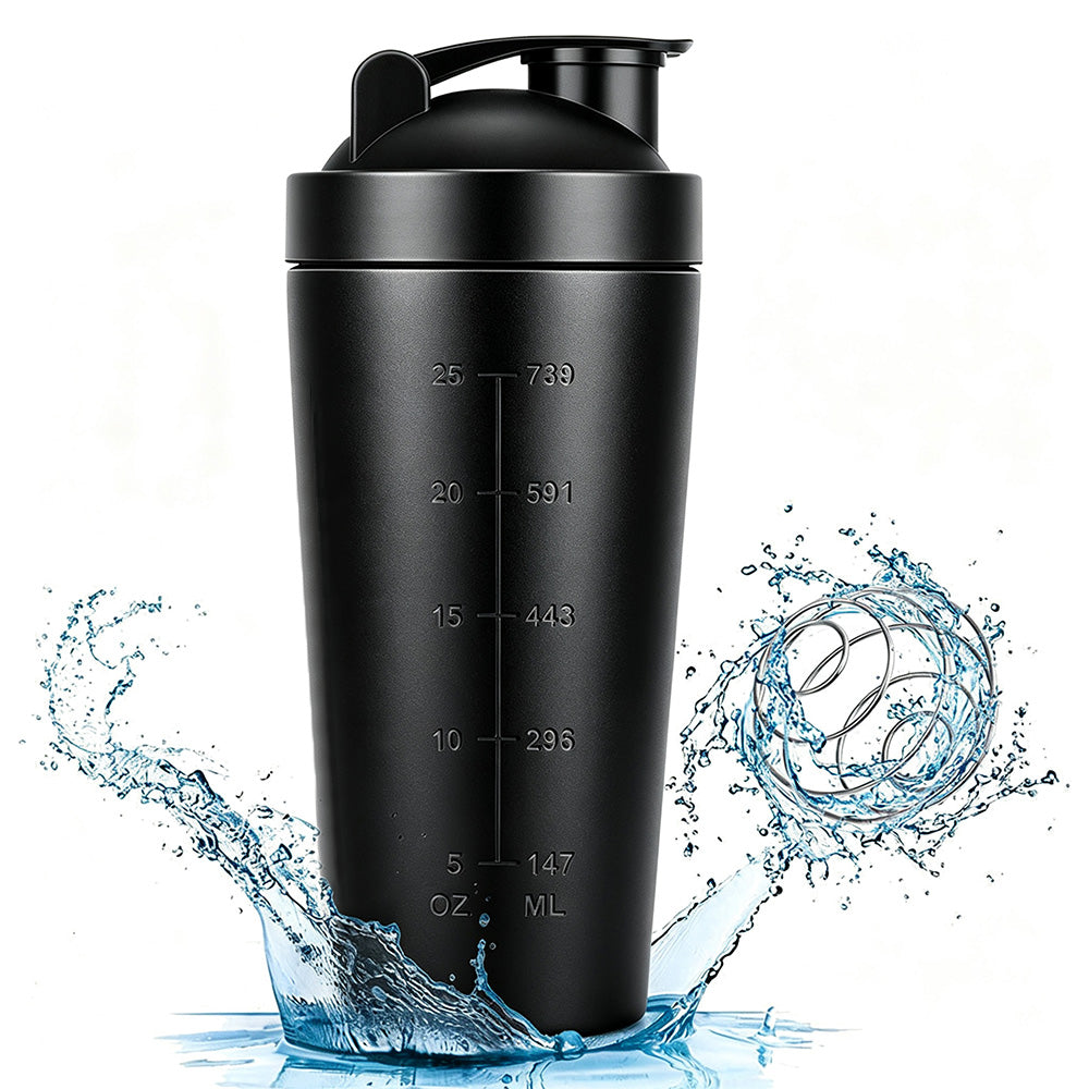 750ml 304 Stainless Steel Protein Shaker Bottle with Mixing Ball