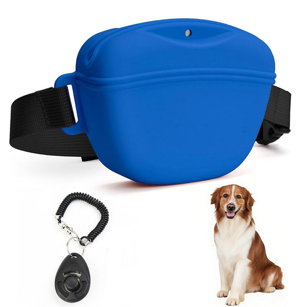 Dog Treat Pouch With Training Clicker Pet Silicone Training Treat Bag Pouch