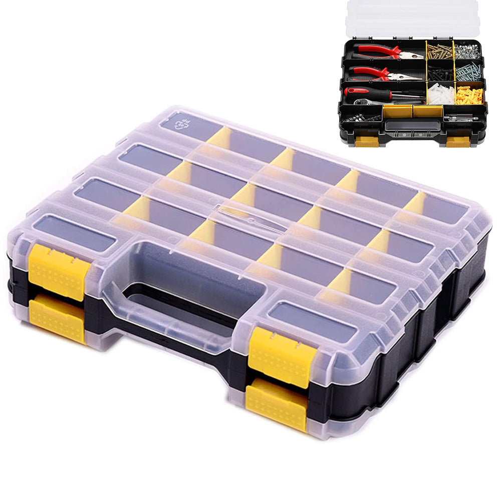 34 Grid Double Sided Tool Organizer Box for Screws Nuts and Small Parts