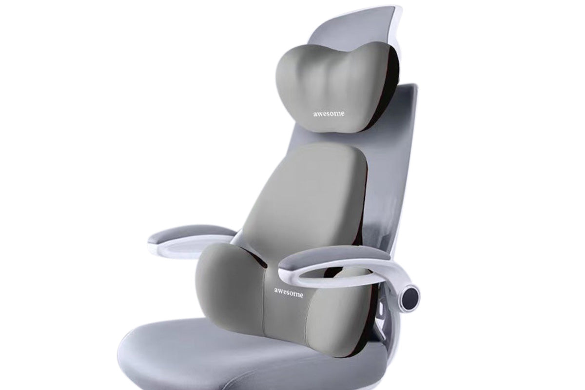 Car Headrest and Lumbar Support Set Memory Foam Driving Cushion