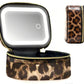 PU Leather Makeup Case Lighted Mirror LED Travel Cosmetic Organizer