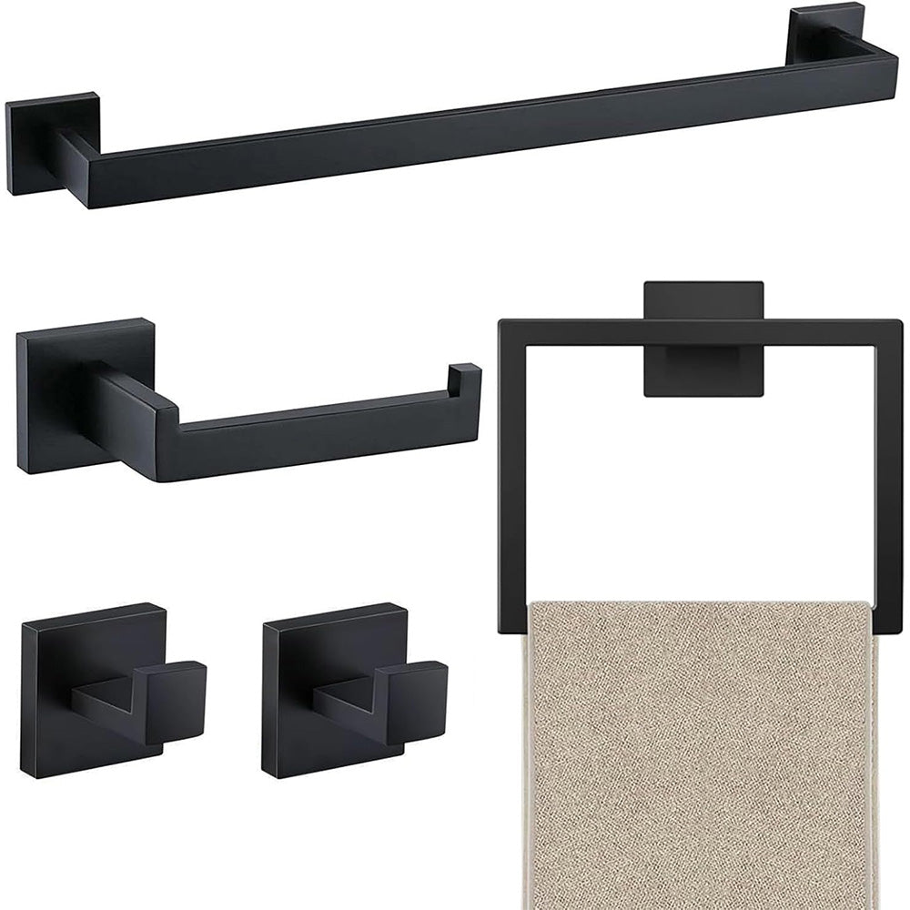 5Pcs Bathroom Towel Bar Set Stainless Steel 40cm Wall Mounted Towel Racks