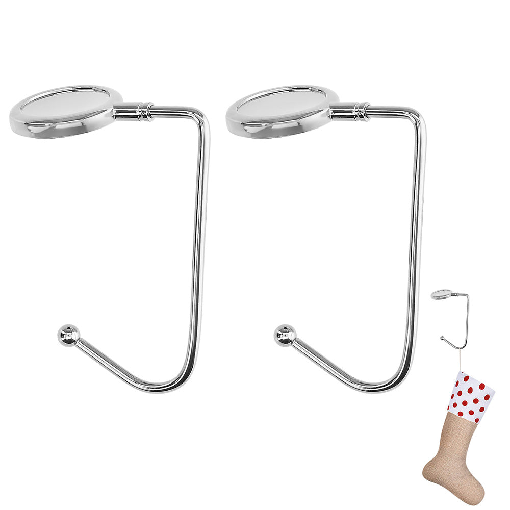 2 Pack 30mm Metal Straight Hooks for Christmas Stockings and Bags