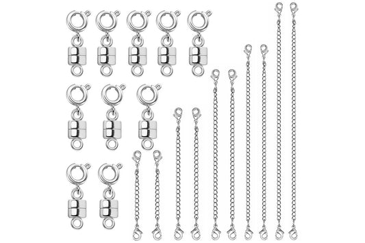 20-Piece Necklace Extender Set with Magnetic Clasps for Jewelry and Bracelets