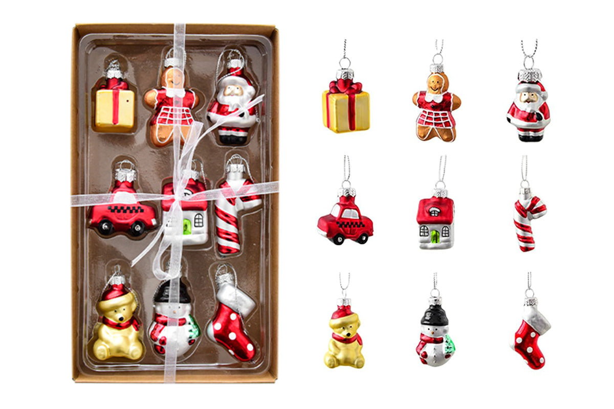 Glass Painted Christmas Ornaments Christmas Tree Hanging Decorations