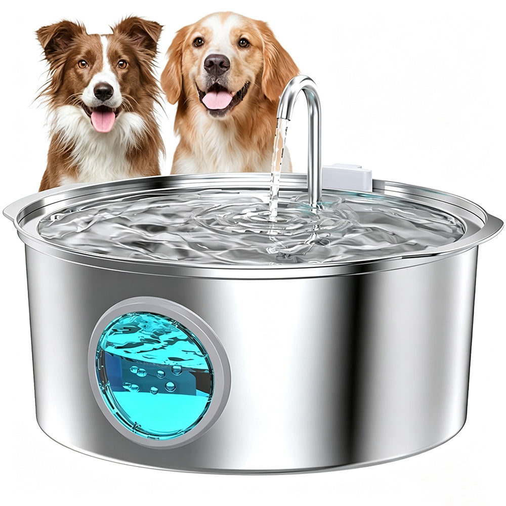 7L Stainless Steel Automatic Pet Water Fountain for Cats and Dogs